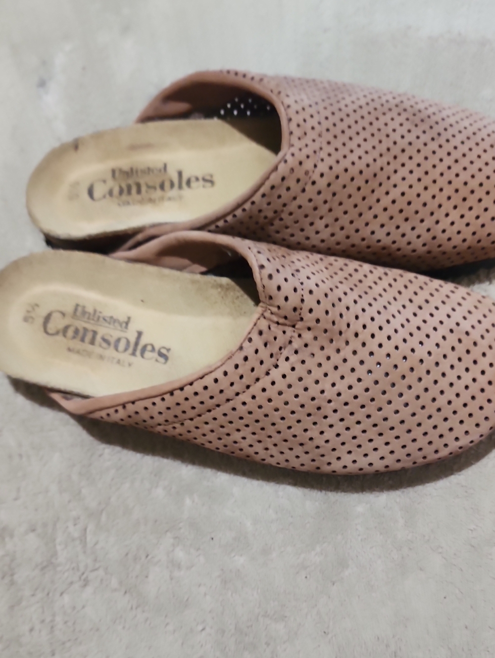 Like New Unlisted Dusty Blush Perforated Slip-On Mules